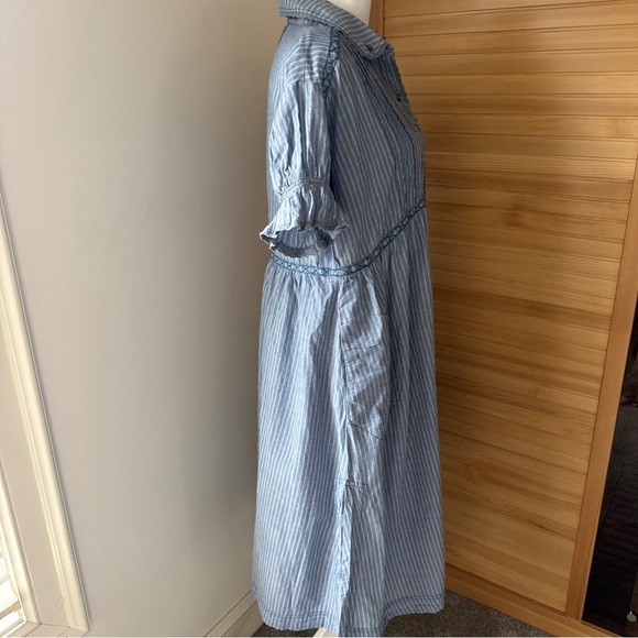 Anthropologie Pilcro Flowy Puff Sleeve Shirt Dress XSP - Picture 7 of 12